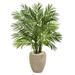Silk Plant Nearly Natural 4 Areca Palm Artificial Tree in Sand Colored Planter
