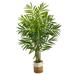 Silk Plant Nearly Natural 8 King Palm Artificial Tree with 12 Bendable Branches in Handmade Natural Jute and Cotton Planter