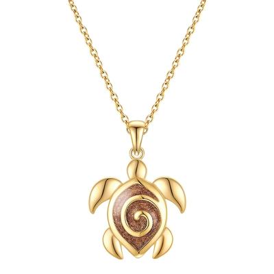 Rafaela Donata Kette Schildkröte aus Sterling Silber in Gelbgold 42,0 cm Basiskette + 7,0 Verlängerung Damen Image