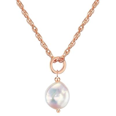 Lulu & Jane Halskette Metall-Legierung Süßwasser-Zuchtperle in Roségold 50,0 cm Basiskette + 5,0 Verlängerung Damen Image
