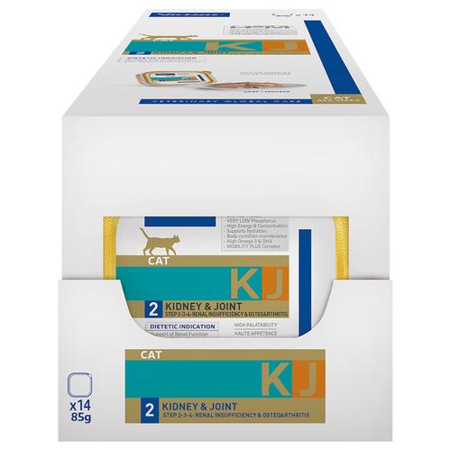 14x 85g Virbac Veterinary Cat Kidney & Joint KJ2 Katzenfutter nass