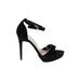 Aldo Heels: Black Solid Shoes - Women's Size 8 - Open Toe