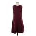 Madewell Casual Dress - A-Line: Burgundy Solid Dresses - Women's Size 2