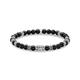 Thomas Sabo Herren Armband mit schwarzen Onyx-Beads Silber, aus geschwärztem 925er Sterlingsilber, Länge 15,5 cm, A2087-507-11-L15,5