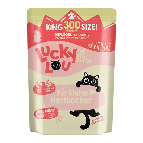 Sparpaket: 24x300g Lucky Lou Lifestage Kitten Geflügel Katzenfutter nass