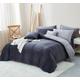 Nyescasa Winter Plush Bed Linen 155 x 220 cm, 2-Piece Coral Fleece Flannel, Dark Grey Reversible Bed Linen, Cashmere Touch Duvet Cover with Zip and Pillowcase 80 x 80 cm, Warm Duvet Cover