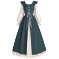 CR ROLECOS Renaissance Costumes for Women Renaissance Faire Dress Medieval Ren Faire Pirate Peasant Fancy Dress Green S