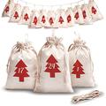 2022 Cotton Advent Calendar Bag Fillable with 3 Different Size Bags - Now with Thicker Fabric - DIY Calendar for Kids (Boys and Girls)