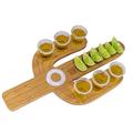 WONDERMAR Cactus Tequila Tray & Shot Glasses Set - Tequila Gifts & Mexican Gifts - Bamboo Shot Glass Holder Serving Tray - Flight Board with Lemon Bowl, Salt Rimmer & Shot Glass Set - Party Shot Board