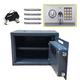 16 Litre Safe Box Digital Large Security Safety Steel Case 9.8 * 13.8 * 9.8in Cash Value Home Safe with Locking Bolts Spare Keys for Office or Home Use Wall or Floor Mounted, Grey