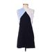 Design Lab Lord & Taylor Casual Dress - Shift Crew Neck Sleeveless: Blue Color Block Dresses - Women's Size X-Small