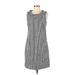 Talbots Casual Dress - A-Line: Gray Print Dresses - Women's Size 6