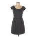 BCBGMAXAZRIA Casual Dress - Mini: Gray Solid Dresses - Women's Size 10