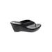 Carlos by Carlos Santana Wedges: Black Print Shoes - Women's Size 7 - Open Toe