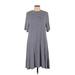 Old Navy Casual Dress - A-Line Crew Neck Short sleeves: Gray Stripes Dresses - Women's Size X-Large