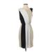 Calvin Klein Casual Dress - Midi: Tan Color Block Dresses - Women's Size 4