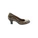 Softspots Heels: Pumps Chunky Heel Boho Chic Brown Snake Print Shoes - Women's Size 9 1/2 - Round Toe