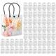 Abbylike 60 Pcs Clear Gift Bags with Handles Reusable PVC Plastic Gift Wrap Tote Bag Candy Shopping Clear Totes Clear Goodie Bags with Handles for Wedding Birthday Christmas Party Favors (Black)