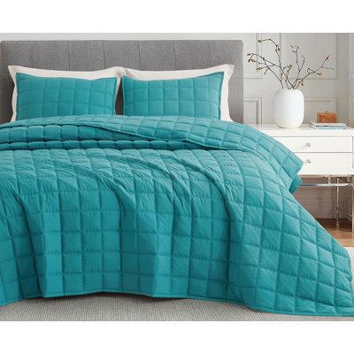 Chezmoi Collection Tencel Modal Bedding Collection TENCEL Quilt Set Polyester/Polyfill in Green/Blue | King | Wayfair Cosmo-Quilt-Teal-King