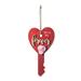The Holiday Aisle® 14"H Valentine's Wooden Key-Shaped Door Hanger Wood in Brown/Pink/Red | 14 H x 8.25 W x 0.75 D in | Wayfair
