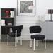 Hokku Designs Panka Polyurethane Back Side Chair Upholstered/Metal in White/Black | 31.1 H x 19.7 W x 19.7 D in | Wayfair
