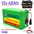 Batterie au lithium 18650 12V 40ah + chargeur 12.6V 3a BMS 30ah à courant élevé intégré utilisé