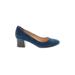 Cole Haan Heels: Pumps Chunky Heel Classic Blue Print Shoes - Women's Size 8 1/2 - Round Toe