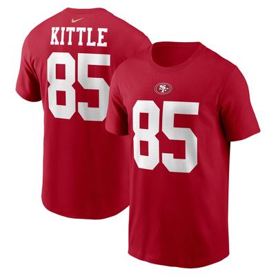 Nike George Kittle Scarlet San Francisco 49ers Spielername und -nummer T-Shirt für Herren Image