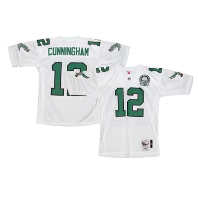 Herren-Trikot von Mitchell & Ness, Randall Cunningham, weißes Philadelphia Eagles-Trikot aus dem Jahr 1992, authentisches Throwback-Trikot eines ehemaligen Spielers Image