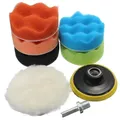 8PCS/Set 3inch Buffing Pad Set Auto Car Polishing Pad Kit For Car Waxing Polisher + Drill Adaptor