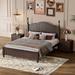 3-Pieces Bedroom Sets, Full Size Pine Platform Bed & 2 Nightstands Upholstered Bed No Box Spring Needed, Easy Assembly, Walnut