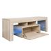 Barnwood Modern Wood TV Console Table Media Entertainment Center with LED Lights and Storage Cabinet TV Stand for Living Room