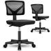 Mesh Back Home Armless Office Chair with Y Lumbar Support, Modern Low Back Computer Chair with Sturdy Base & Height Adjustable