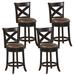 1/2/4 PCS 26'' Swivel Bar Stool Counter Height Leather Seat Footrest