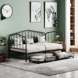 Twin Size Stylish Metal Daybed with 2 Drawers