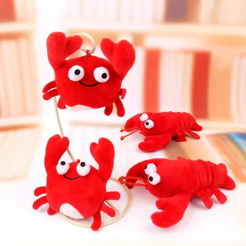 Lustige Puppe Schlüssel bund roten Hummer Plüschtiere Anhänger Krabben Stofftier pp Baumwolle