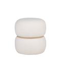 Pouf rond en tissu bouclette ø38cm - Blanc