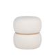 Pouf rond en tissu bouclette D38cm blanc