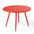 Table basse ronde en métal rouge