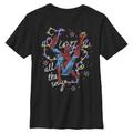 Youth Mad Engine Spiderman Black Marvel Comics Jingle All the Way Graphic T-Shirt