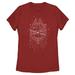 Women's Mad Engine Red Star Wars Millennium Falcon Tree Graphic T-Shirt