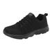 ZHAGHMIN Fashion Womens Lace-Up Sneakers Solid Color Mesh Breathable Running Sneaker Soft Sole Walking Shoes Non-Slip Tennis Shoes Wide Width Black Size7.5