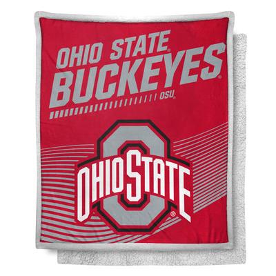 Ohio State Buckeyes New School Mink Sherpa Throw Blanket