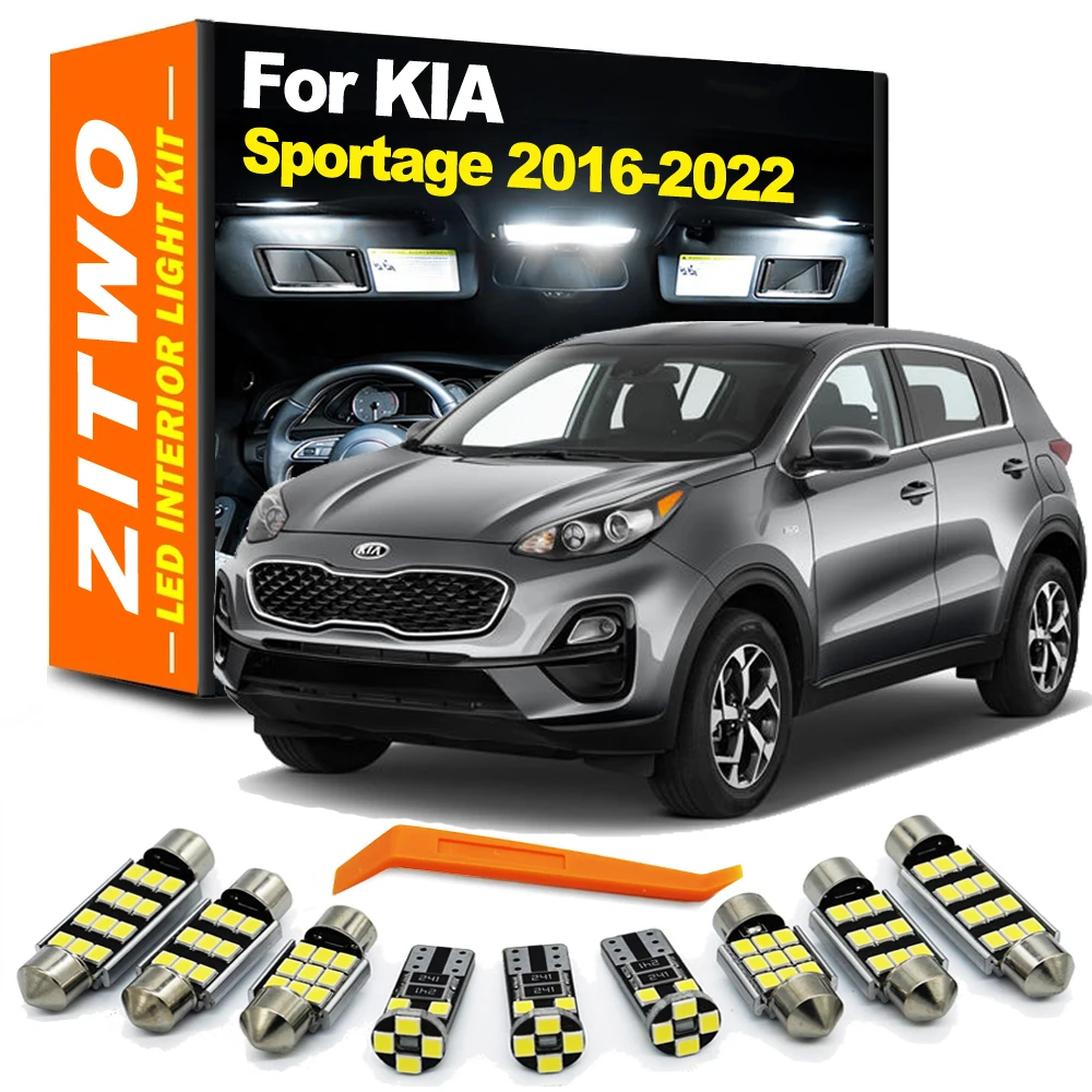 ZITWO 11 Pz LED Interni Piatto Cupola Lampadina Kit Per Kia Sportage 2016 2017 2018 2019 2020 2021 2022 Tronco Vanity Specchio Lampada