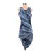 Torn by Ronny Kobo Casual Dress: Blue Tie-dye Dresses - Women's Size Small
