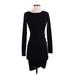 Leith Casual Dress - Bodycon Crew Neck Long sleeves: Black Print Dresses - Women's Size 2X-Small