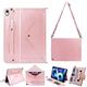 CHSTLS iPad Mini 6 Case 8.3 Inch 2021, Handbag Design PU Leather Folio Stand Case with Pencil Holder, Money Pocket, Card Slots, Hand Strap Flip, Shoulder Strap for iPad Mini 6th Generation - Pink