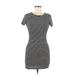 Brandy Melville Casual Dress - Bodycon Crew Neck Short sleeves: Black Print Dresses