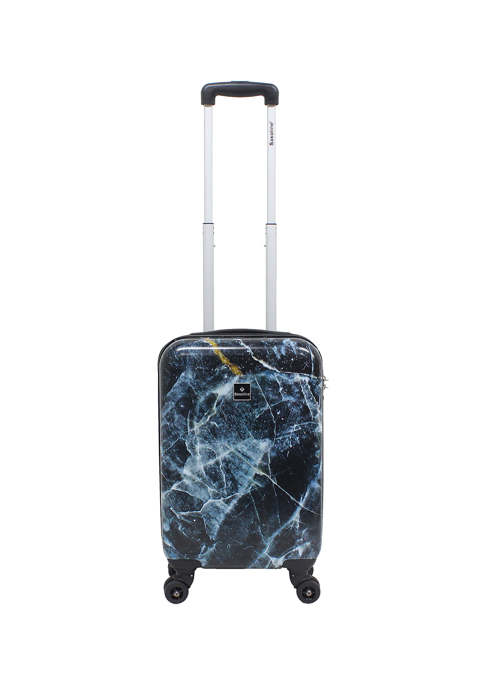 Koffer SAXOLINE "Marble", Gr. B/H/T: 35 x 55 x 21, schwarz (schwarz, blau), Polyester, Koffer, mit integriertem Zahlenschloss Image