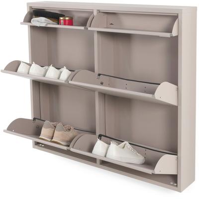 Schuhschrank SPINDER DESIGN, grau (silky taupe), B:98cm H:86cm T:15cm, Metall, Schränke, Metall, Breite 40 cm Image
